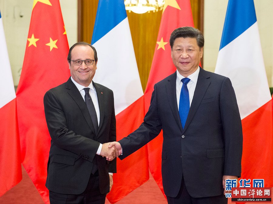  11月2日，国家主席习近平在北京人民大会堂同法国总统奥朗德举行会谈。 新华社记者李学仁摄