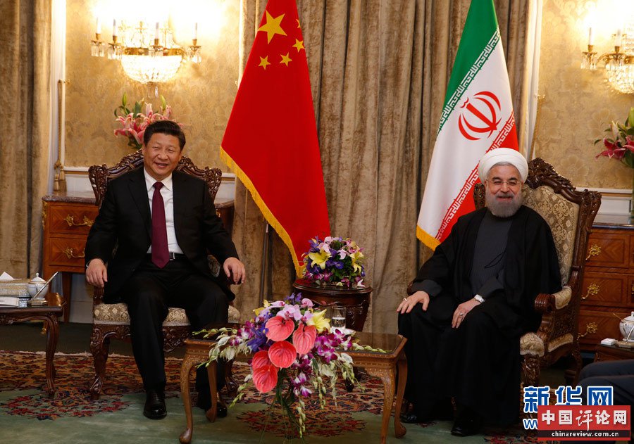 1月23日，国家主席习近平同伊朗总统鲁哈尼在德黑兰萨德阿巴德王宫举行会谈。 新华社记者 鞠鹏 摄