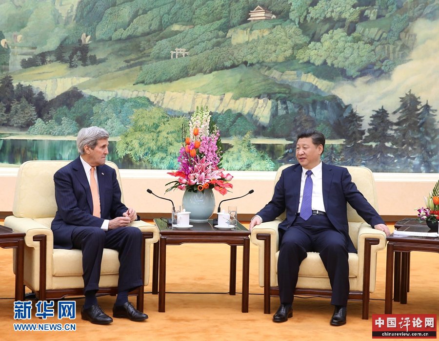 1月27日，国家主席习近平在北京人民大会堂会见美国国务卿克里。新华社记者 庞兴雷 摄 
