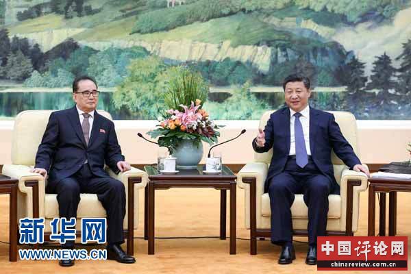 6月1日，中共中央总书记、国家主席习近平在北京会见朝鲜劳动党中央政治局委员、中央副委员长、国际部部长李洙墉率领的朝鲜劳动党代表团。新华社记者 庞兴雷 摄