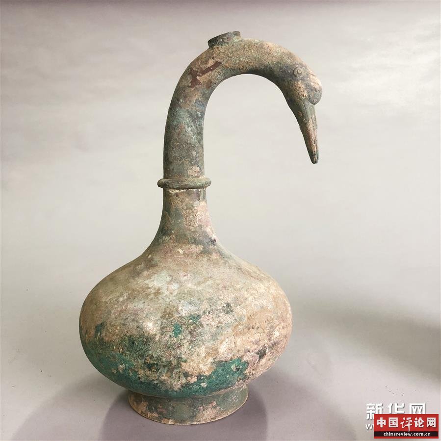 （图文互动）（1）河南出土鹅首曲颈青铜壶 内有逾3000ml不明液体