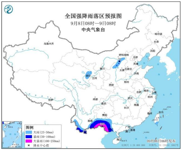 暴雨黄色预警：5省区部分地区有大到暴雨 云南广西局地大暴雨